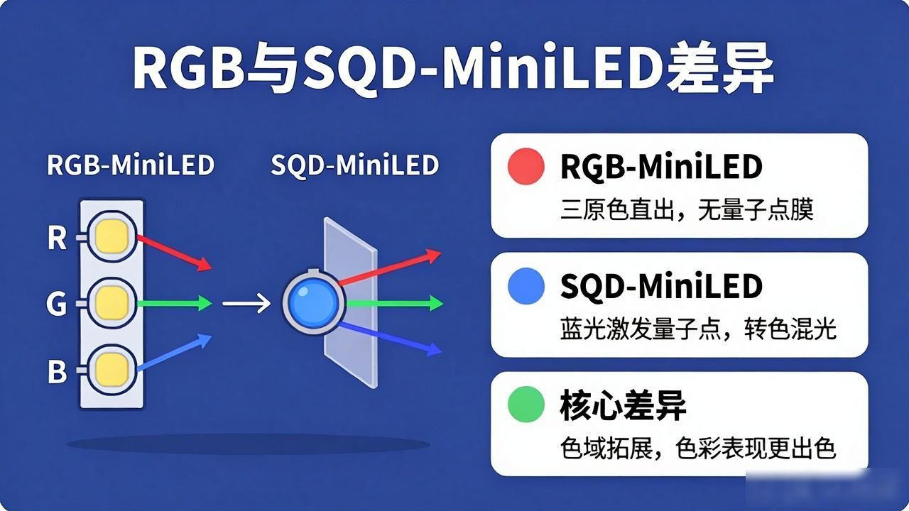 RGB-MiniLED和SQD-MiniLED到底差在哪？