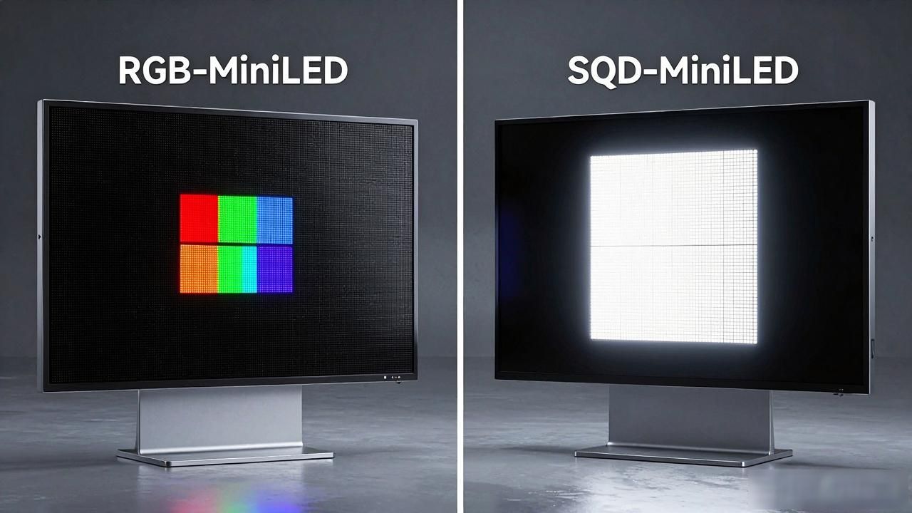 RGB-MiniLED 和 SQD-MiniLED 哪个好?
